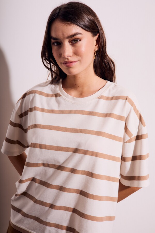 Remera Algodon Lavado Rayada Mocha Mocha