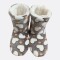 Pantufla Botín Diseño De Corazones Naranja/Gris