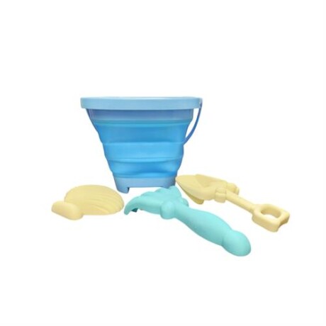 Set de juego de playa balde cuadrado plebale Celeste