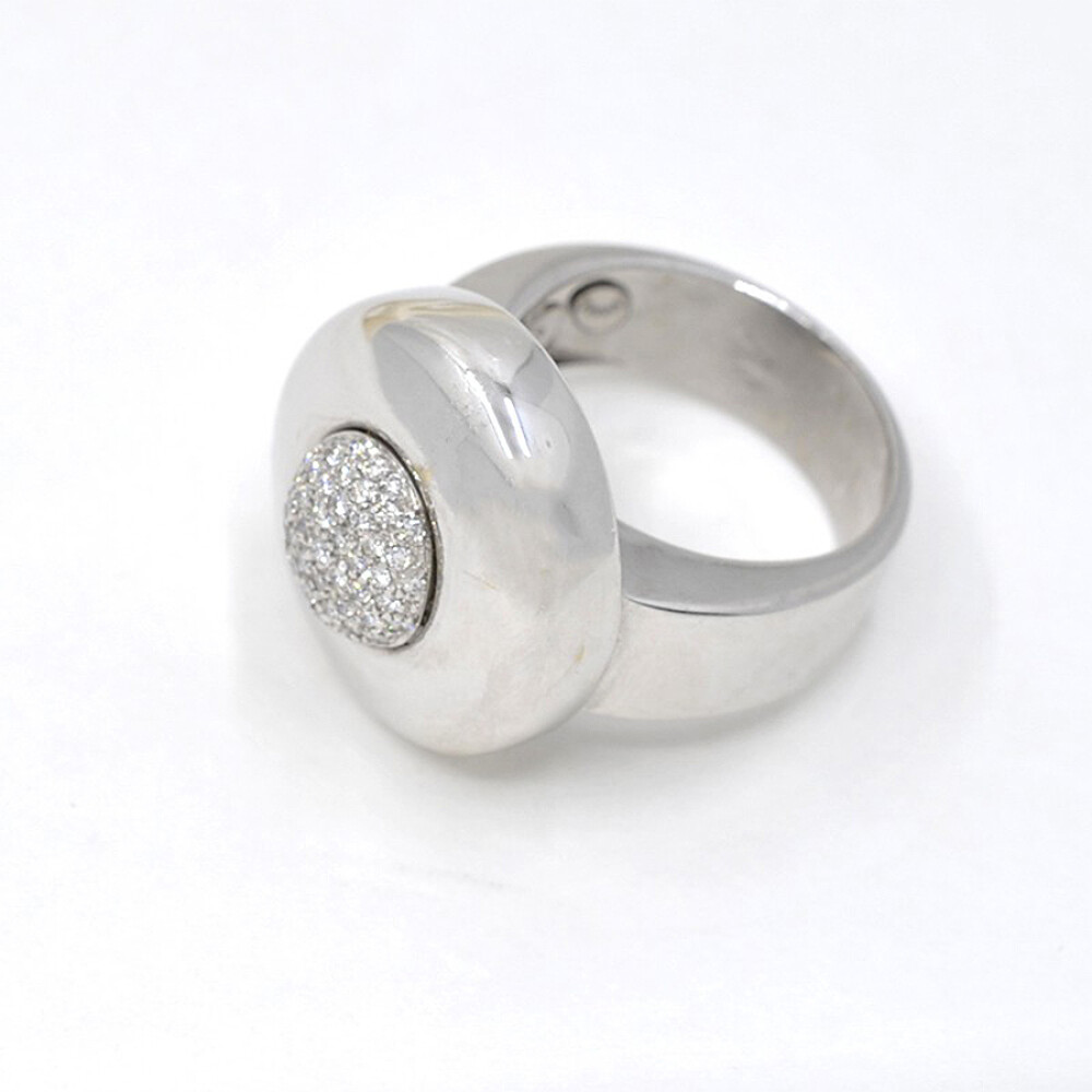 Anillo En Oro Blanco 18K Con Brillantes Centrales Anillo En Oro Blanco 18K Con Brillantes Centrales