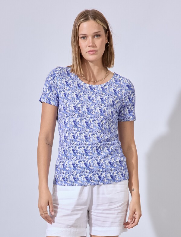 Remera Print AZUL/BLANCO