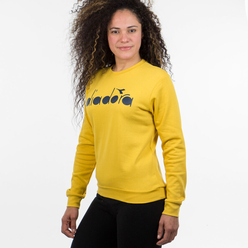 Diadora Buzo Ladies Crew Neck Sweater With Print Mustard Mostaza