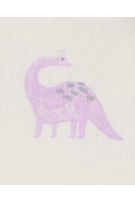 Pijama cuatro piezas de algodón, dos bermudas y dos remeras, diseño dinos Sin color