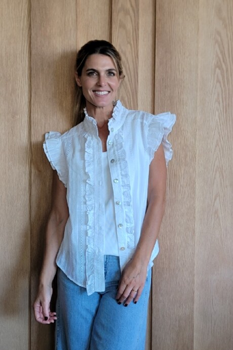 Musculosa Coco Broderie Blanco