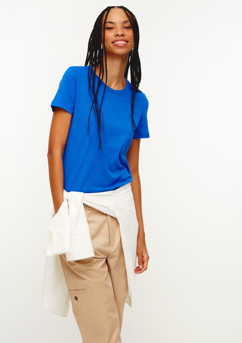 CAMISETA BÁSICA SLIM WORLD - AZUL 
