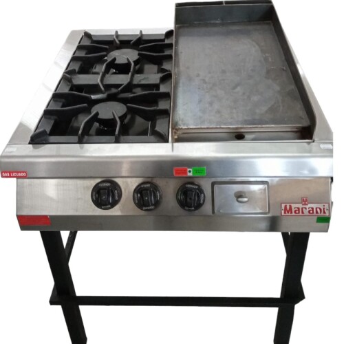 Anafe de 2 Hornallas a gas + Plancha Lisa Anafe de 2 Hornallas a gas + Plancha Lisa