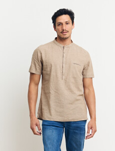 012405 CAMISA HARRINGTON LABEL Camel