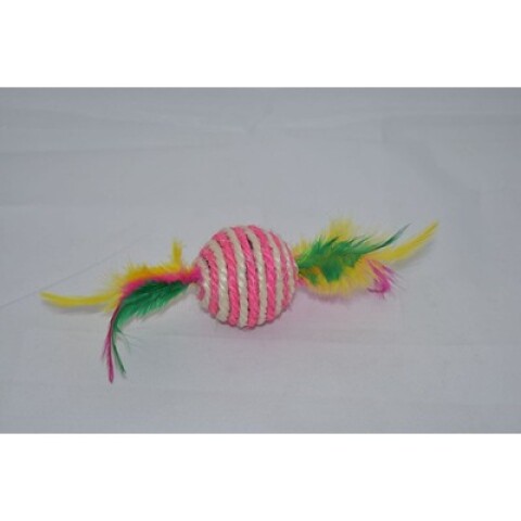 Juguete p/Gatos Pelota c/Plumas 4 cm Juguete p/Gatos Pelota c/Plumas 4 cm