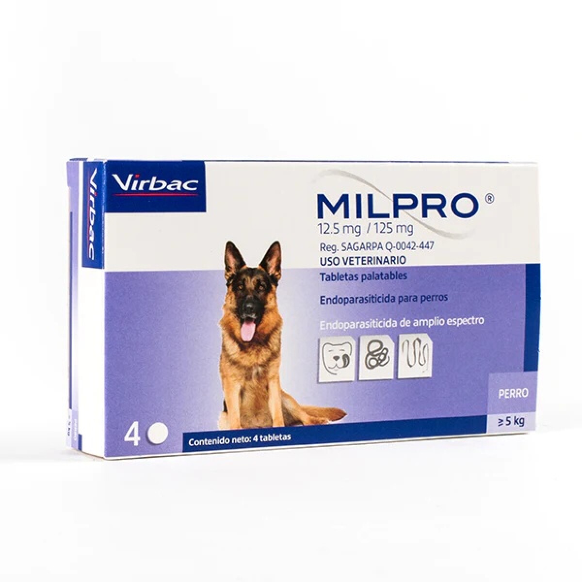 Milpro Dog 125 mg Caja x 4 Comp. 