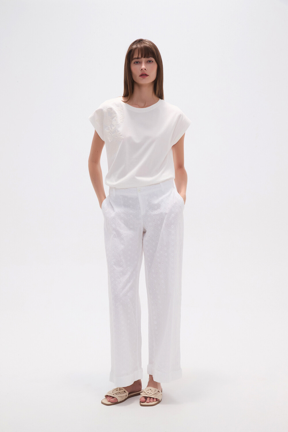 Pantalon Mange Marfil / Off White