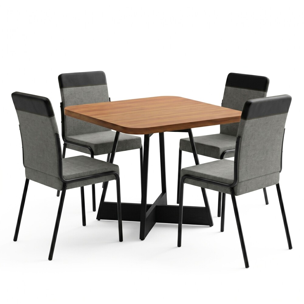 Juego de Comedor 4 sillas Duo + Mesa Atria Negro