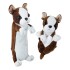 Cartuchera Escolar Peluiche Perro Infantil Con Cierre 2 en 1 Variante Color Marron