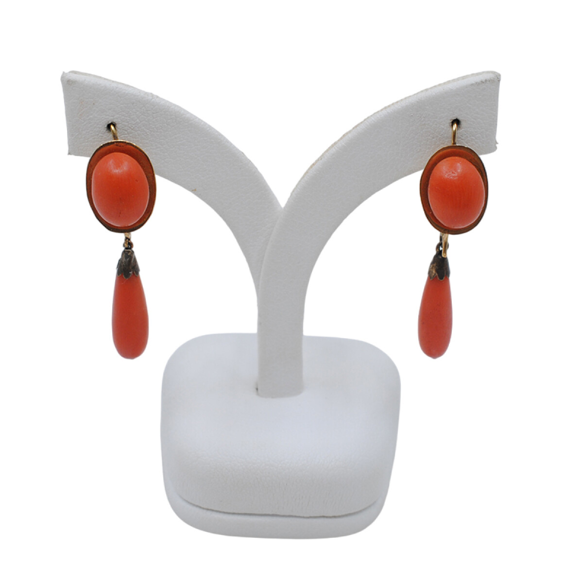 Caravanas Oro 18K Y Coral 