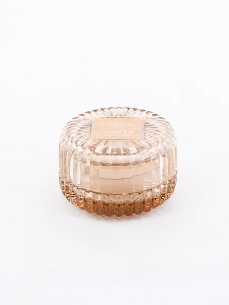 VELA EN FRASCO CON TAPA VAINILLA BEIGE