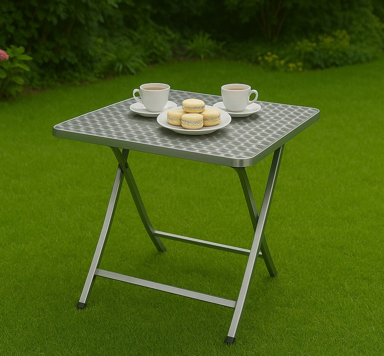Mesa Plegable De Aluminio Para Exteriores Cuadrada 