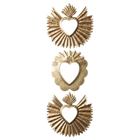 SET ESPEJO METAL DORADO 3PZAS Unica