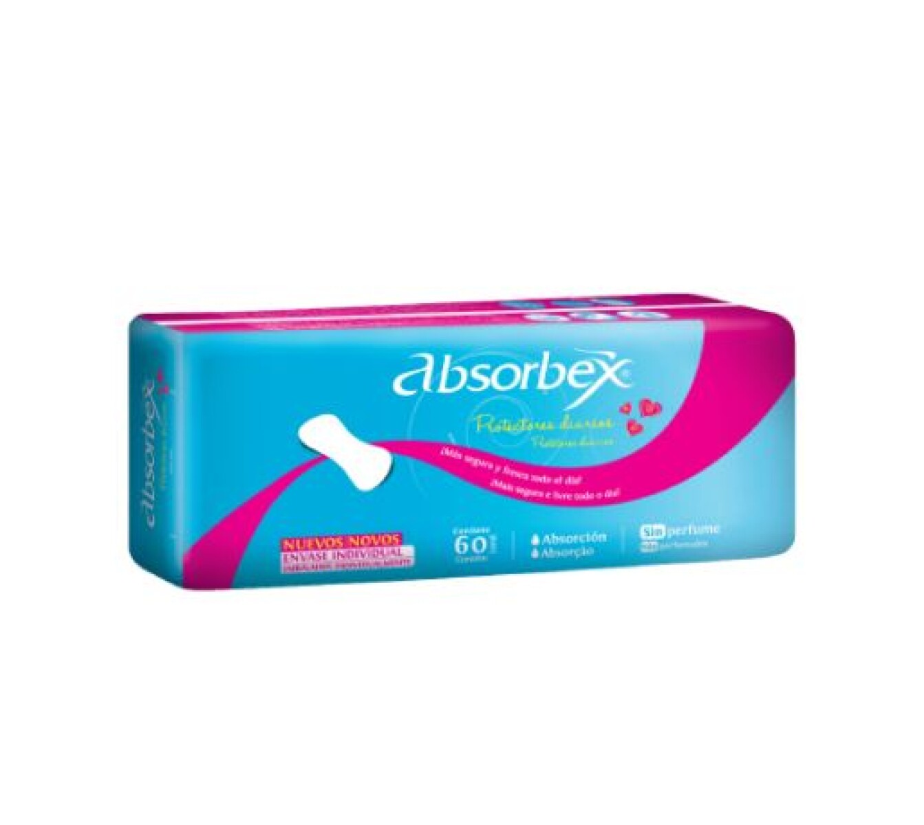 Absorbex Protectores Diarios Sin Perfume 60 Unidades – Higiene y Suavidad