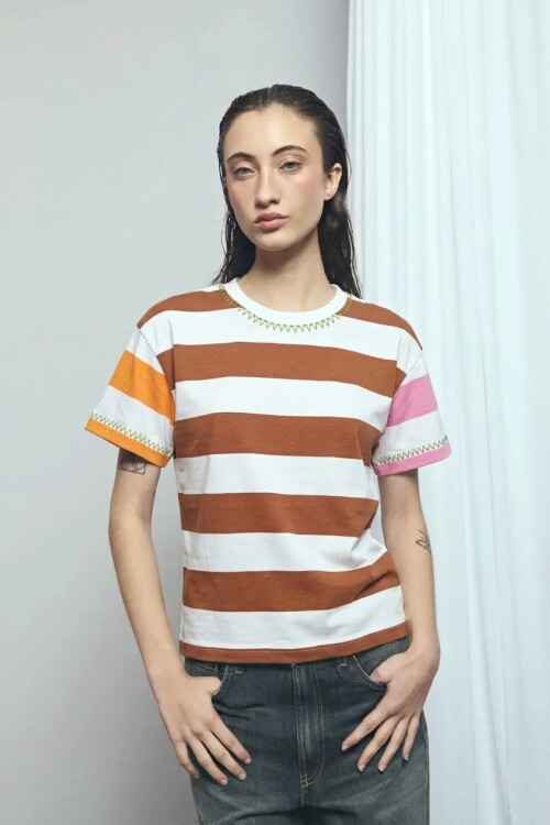 Remera rayada PREVENTA multicolor