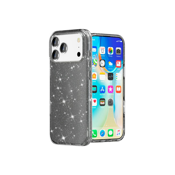Protector para iPhone 17 Pro glitter color negro Protector Para Iphone 17 Pro Glitter Color Negro
