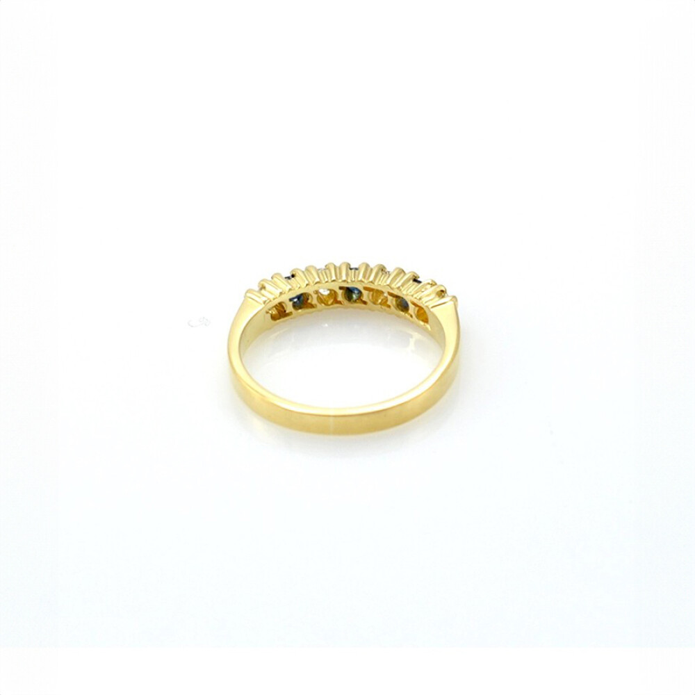 Anillo En Oro 18K Con Brillantes Y Zafiros. Engarce 4 Puntas Anillo En Oro 18K Con Brillantes Y Zafiros. Engarce 4 Puntas
