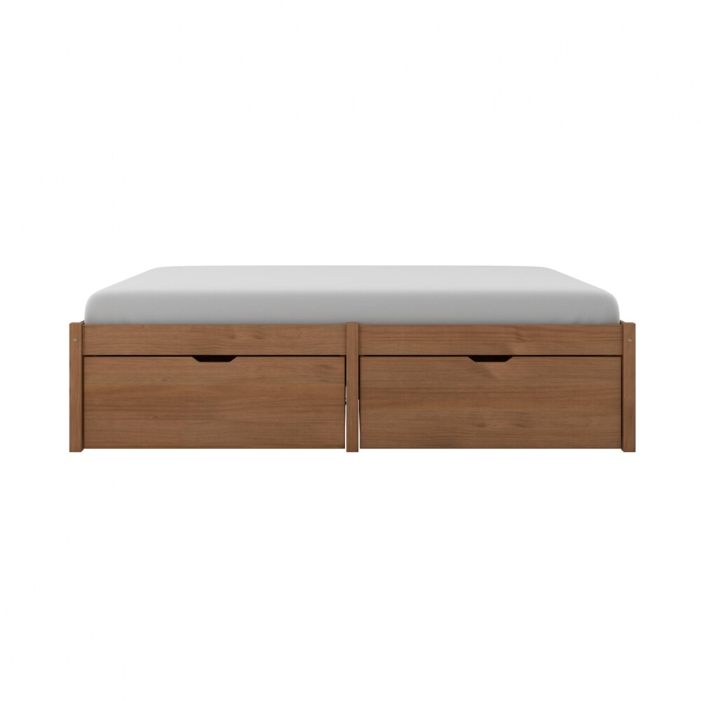 Cama Madera Maciza Con Cajones - Queen - Linea beauty Amendoa