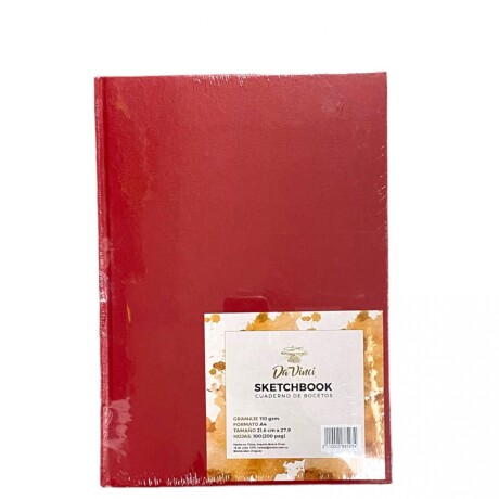 Sketchbook Cosido Da Vinci A4 100 hojas Rojo