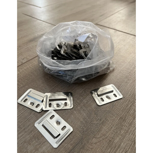 Pack De 200 Unidades De Clips Montaje (wpc) Color Plateado Pack De 200 Unidades De Clips Montaje (wpc) Color Plateado