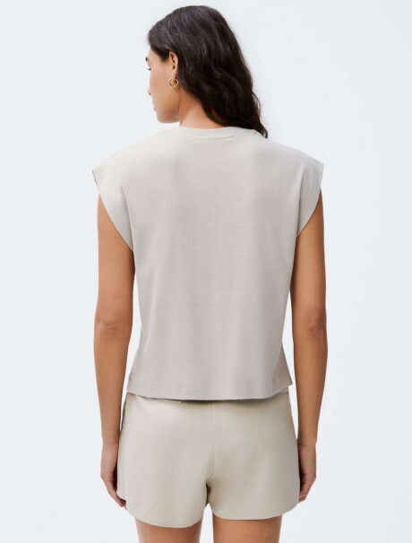 BLUSA DE MANGA CORTA GRIS