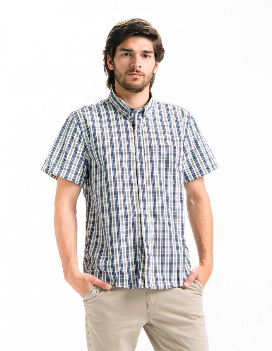 Camisa M/C Cuadros - Gris Oscuro/Fanasia 2 
