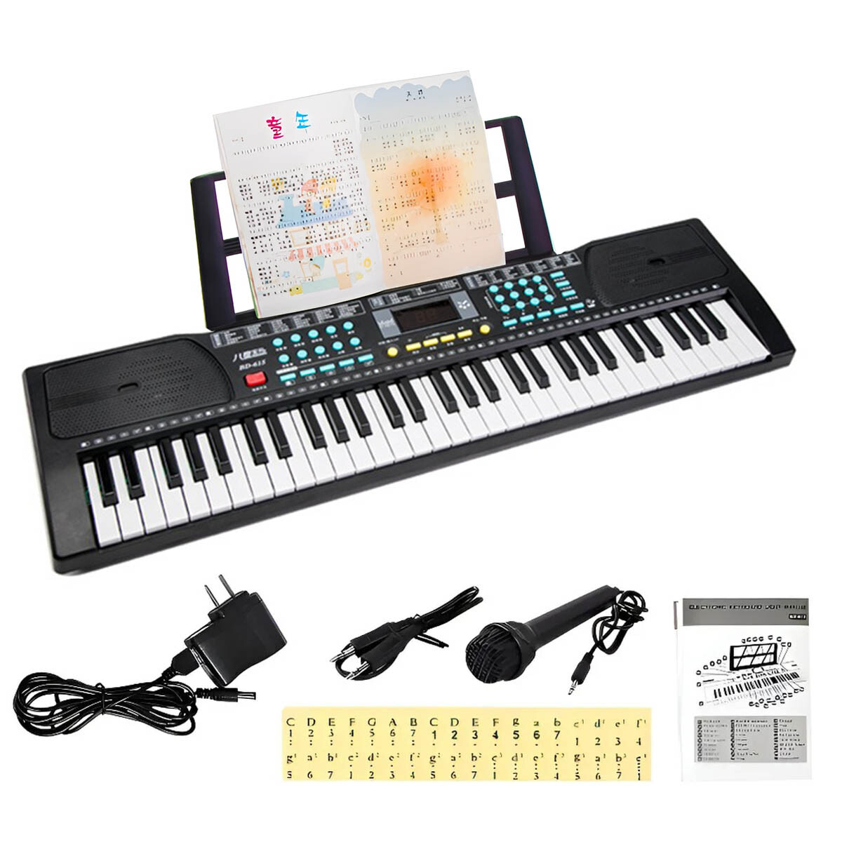 Órgano Musical Teclado Piano 61 Teclas Mozart Español - Negro 