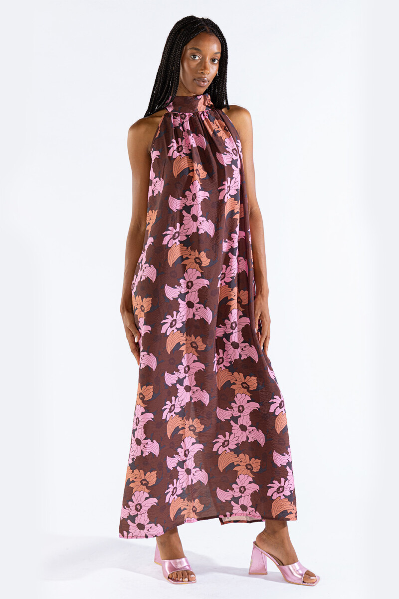 MICHU HALTER DRESS Broken Flowers