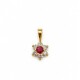 Colgante flor en oro 18kt con Rubi Colgante flor en oro 18kt con Rubi