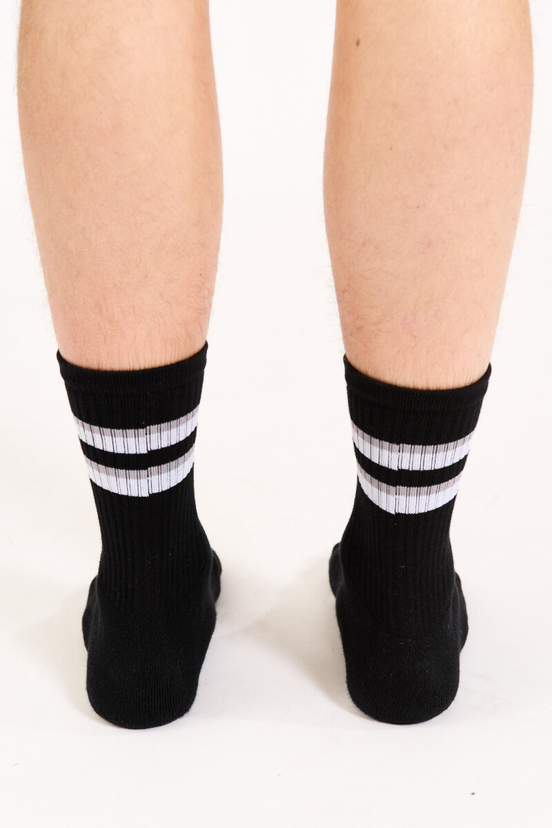 3/4 DOUBLE LINE SOCKS J-negro