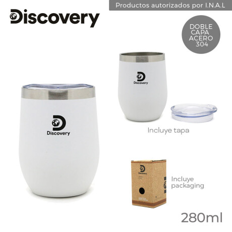 Mate de Acero Discovery con Tapa 280ML BLANCO