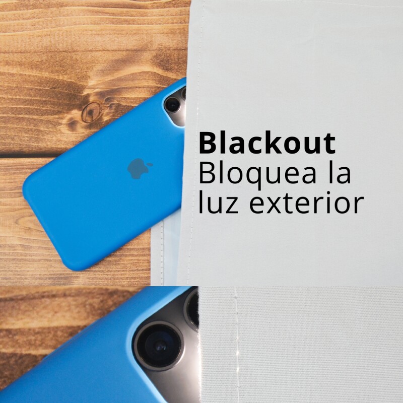 Cortina 100% Blackout set 2 paños 135 x 220 BLANCO