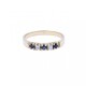 Anillo medio sin fin oro 18k con 3 zafiros azules y 2 brillantes. Anillo medio sin fin oro 18k con 3 zafiros azules y 2 brillantes.