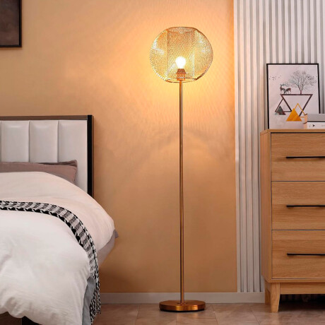 Lámpara De Pie Elegante Metal Moderna Estilo Glam Dorado