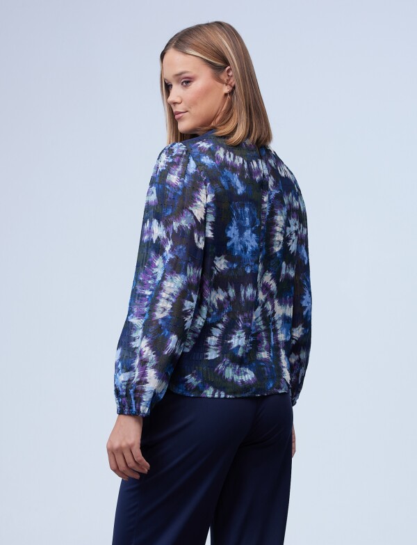 Blusa Gasa Shibori MULTI/AZUL