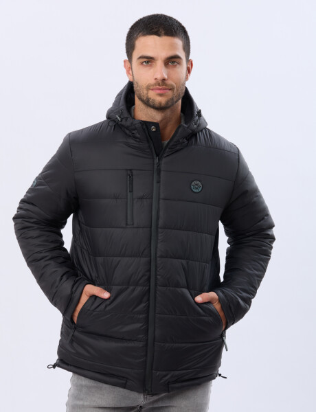 CAMPERA REVERSIBLE CAPITONEADA Negro