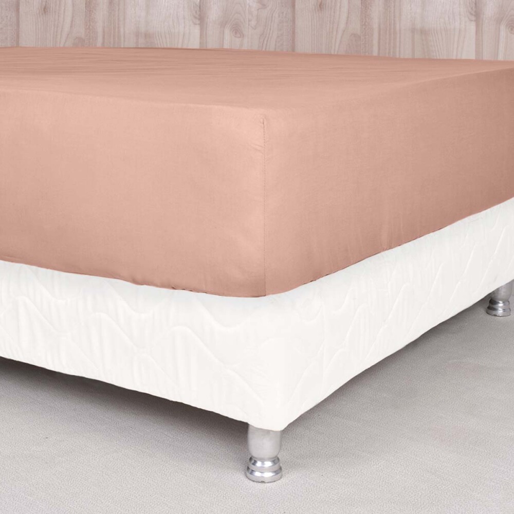 Sábana Ajustable p/ Colchon De 30cm Rosa Twin