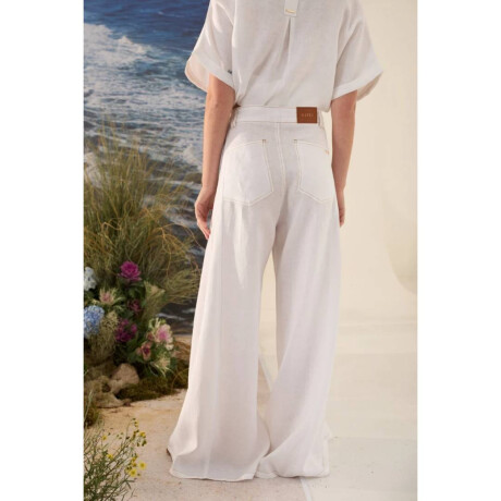 Pantalon Wide Xl Linen Ss26 Blanco