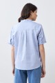 Camisa fantasía manga corta azul