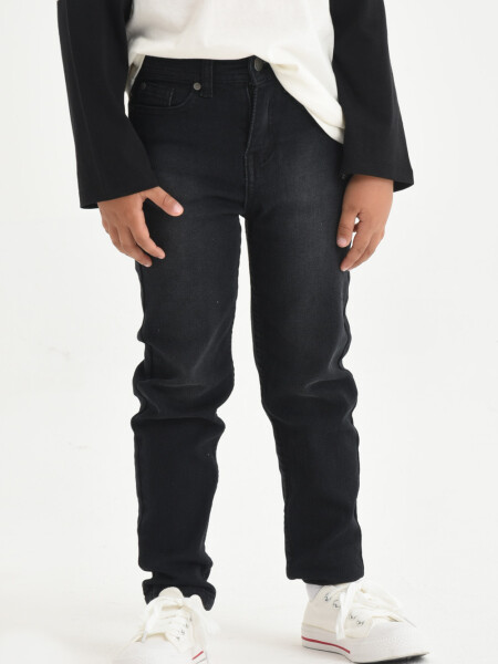 Pantalón de jean lavado Negro