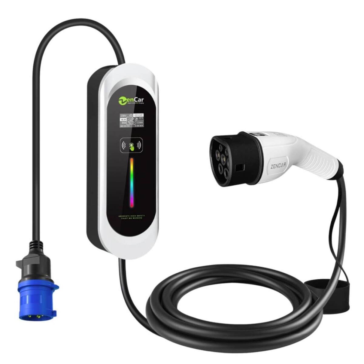 Cargador Zencar E Portatil 7.4Kw - Blanco 