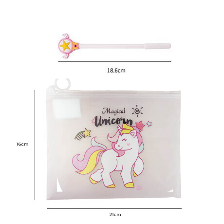 Set x 20 lapiceras Mochis Fibras Unicornio Estuche Esc005002-un