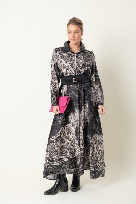VESTIDO LEOPARDO Negro
