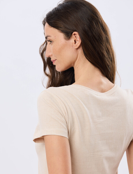 REMERA ESTAMPADA DE ALGODÓN Beige