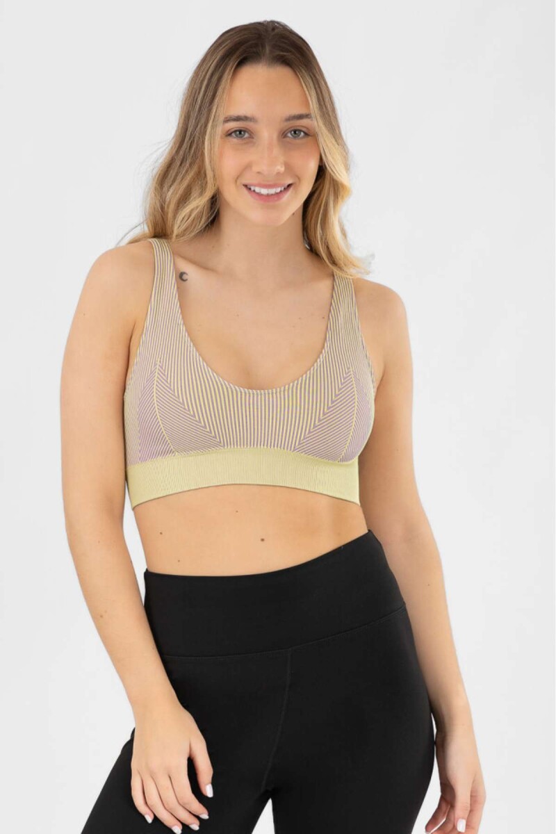 Top deportivo bicolor - Verde lima/fluo 