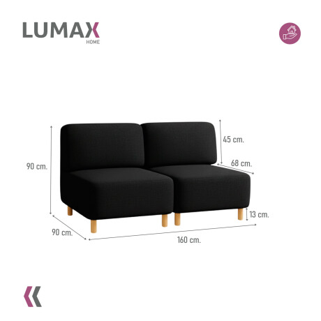 Pack x2 Sillón Modular Lumax de encastre Orebo en caja Negro