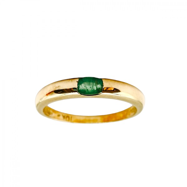 Anillo Solitario-Oro Bajo-Piedra Esmeralda-AN8155 conpiedra